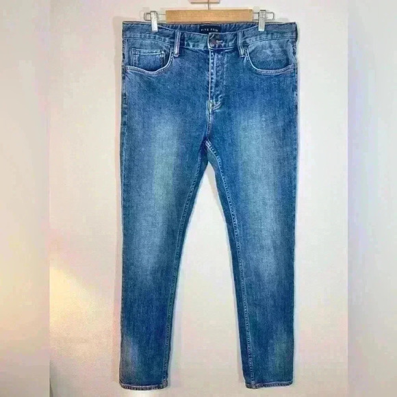 Five Four Other - Five Four Men’s Blue Denim Montag Slim Straight Leg Denim Jeans Size 34